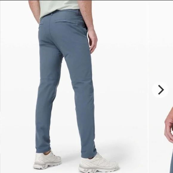 🍋 Men's LULULEMON Iron Blue Commission Pant Slim Warpstreme 28" Inseam 32” Waist - Picture 3 of 14